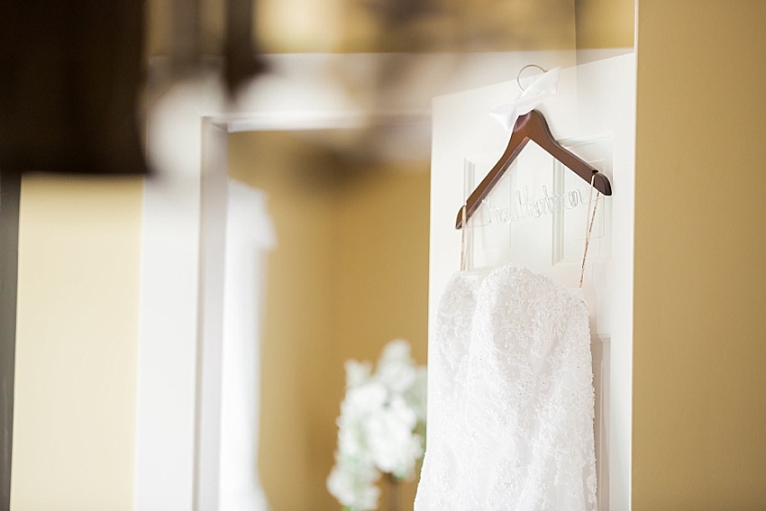Wooden Wedding Hanger, Lace Bridal Gown